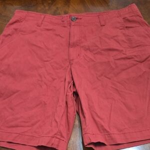 True Craft Men's Red Flat Front Shorts